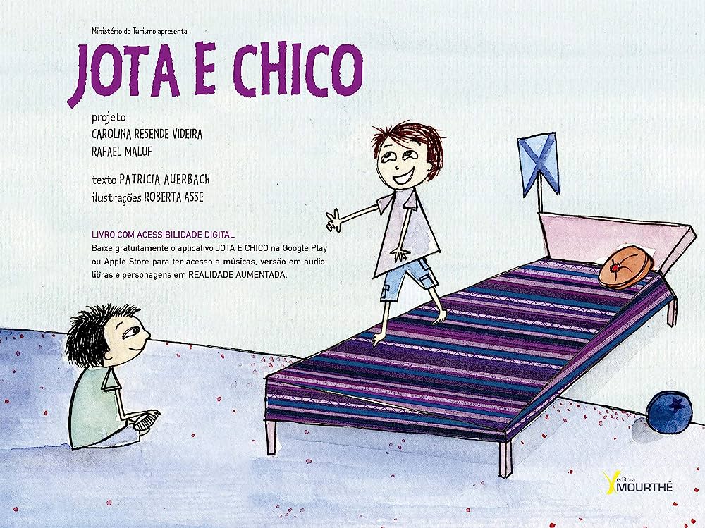 Capa do livro Jota e Chico, com uma ilustração simples de dois meninos em um quarto.